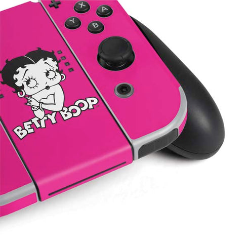 Betty Boop Pink Background Nintendo Switch OLED (2021) Skin